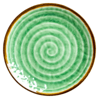 Green Melamine Plate with Swirl Print Rice DK